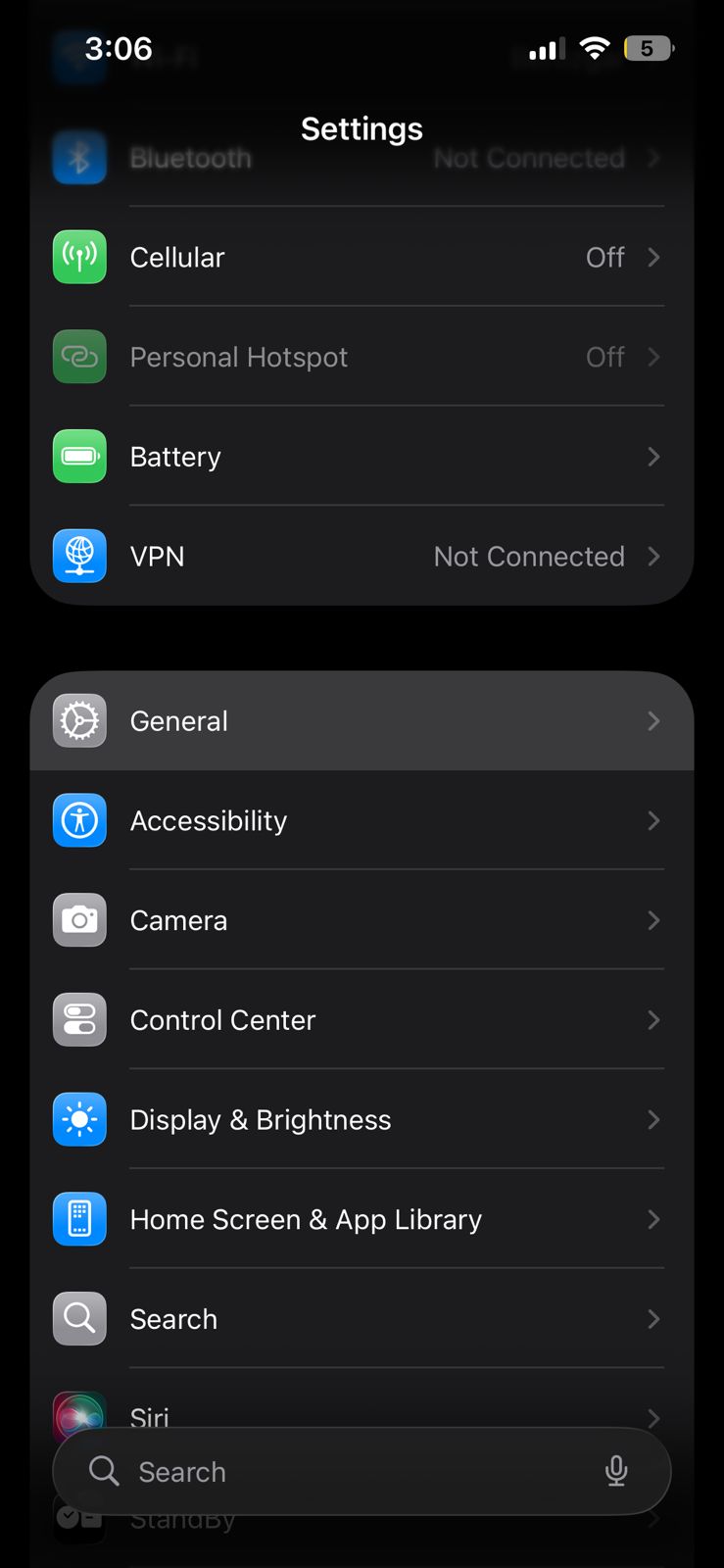 Open Settings on iPhone