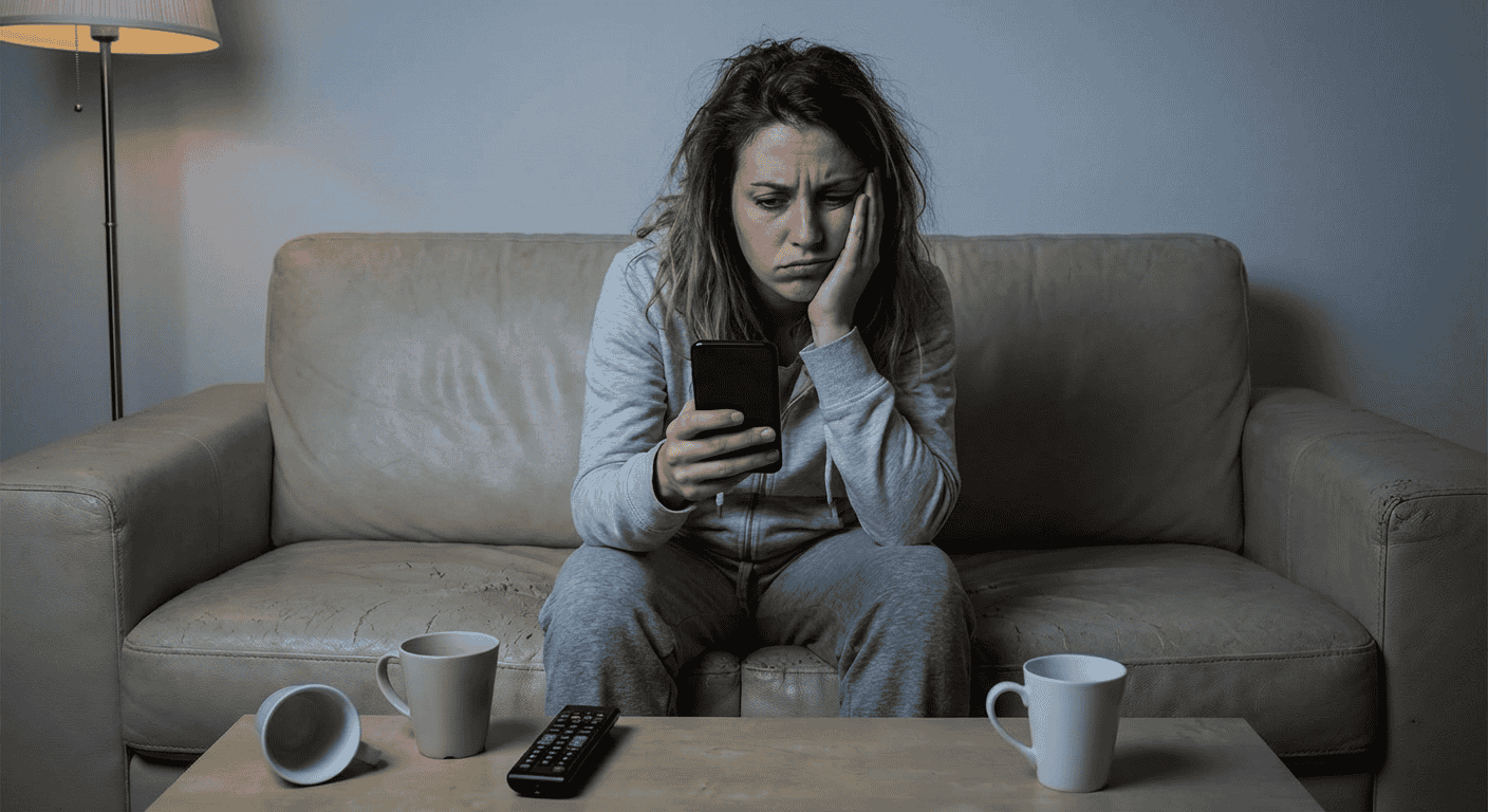 A woman is waiting for agents to reply