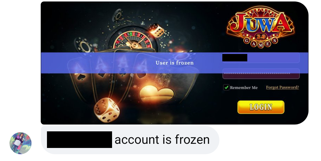  account frozen in juwa 2