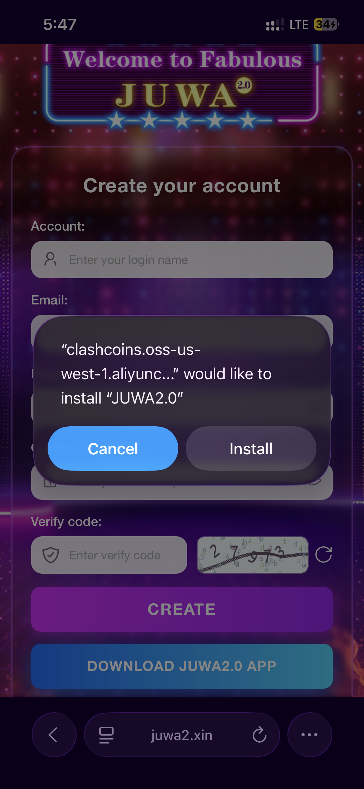 Installation Prompt for Juwa 2.0