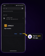 Toggle enabled tap back to return to installer