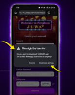 Tap "Download anyway" when Chrome shows the APK warning